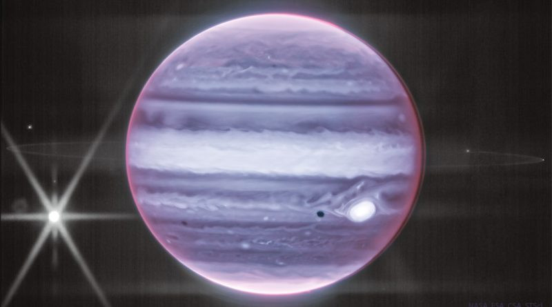 Jupiter et son anneau dans l'infrarouge depuis Webb