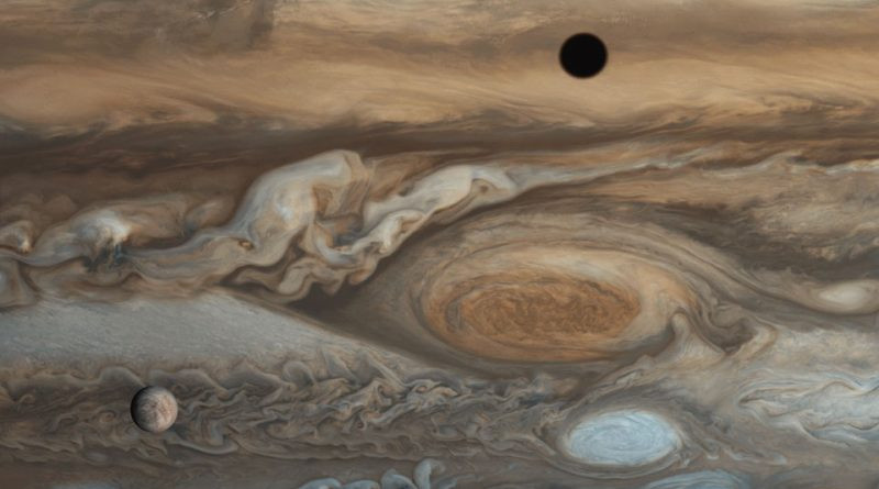 Europe et Jupiter depuis Voyager 1