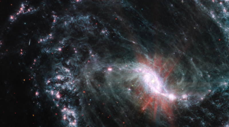 Galaxie spirale barrée NGC 1365 vue de Webb